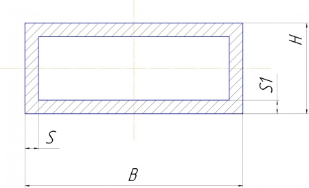 Профиль алюминиевый труба прямоугольная APS P 0 4ХХХХ